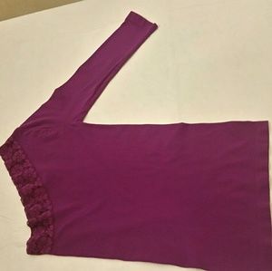 One sleeve violet colored stretch